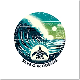 Save Our Oceans Sea Turtle Posters and Art